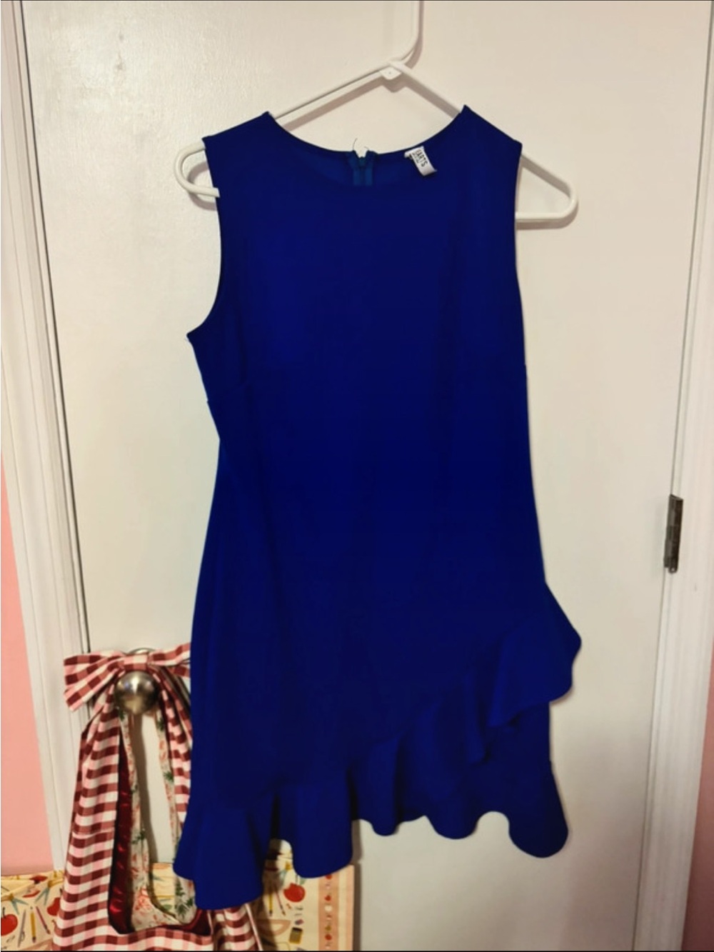 Sleeveless Ruffle-Hem Dress in Royal Blue